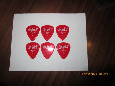 6 Pack Dunlop Red Gels Guitar Picks, Heavy Gauge - A43