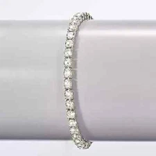 7 inch Tennis Bracelet with 4MM  Clear Sparkling  CZ  925 Sterling Silver