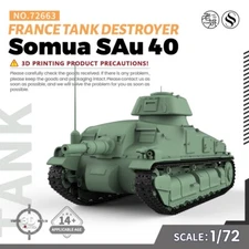SSMODEL SS72663 1/72 25mm Military Model Kit France Somua SAu 40 Tank Destroyer