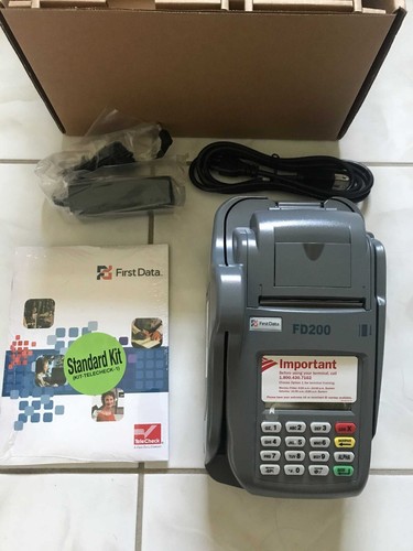 First Data FD200 Credit Card Terminals, Package of Two Terminals, New Open Box - Picture 3 of 5
