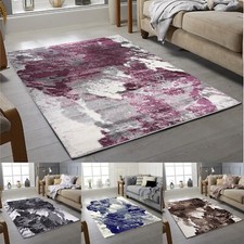MODERN DESIGN RUG BLACK GREY SOFT LARGE LIVING ROOM FLOOR BEDROOM CARPET RUGS