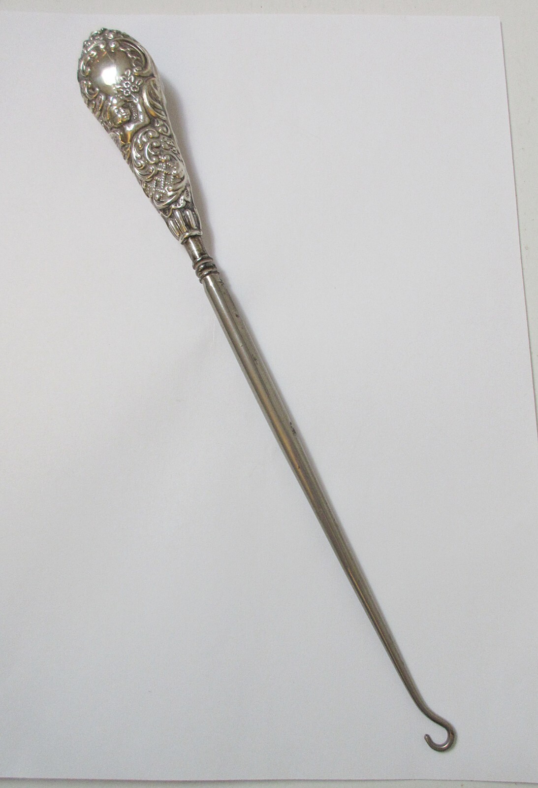 Antique Long Boot Button Hook Cherubs James Deakin - image 2