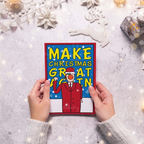 Foldable Digital Card-Instant Printable Christmas Holiday Greeting- Secret Santa - Picture 4 of 5
