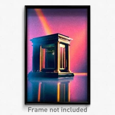 Pixel Art Poster - Classic Treasury (8 Bit Psychedelic Trippy Video Game Print)