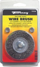 Forney 72734 6000 rpm Stem Mounted 1/4 in. Shank Wire Wheel FINE Brush 2.5"