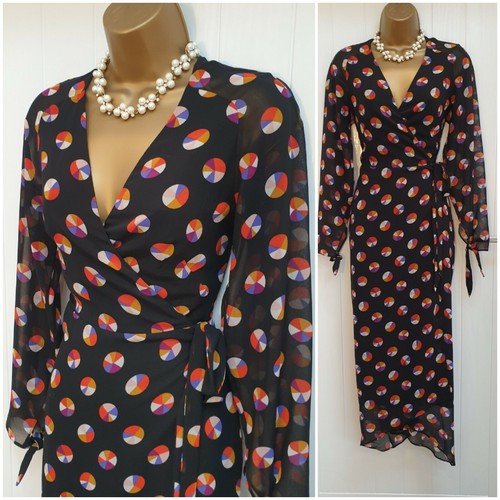 Karen Millen Black Orange Geometric 