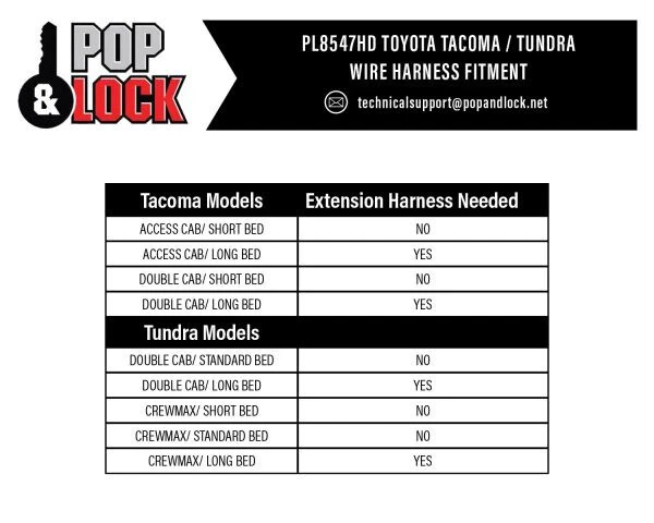 Cerraduras eléctricas de puerta trasera Pop N Lock PL8547HD, para Toyota Tacoma 2016-2023 Foto 2 de 3