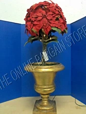 Frontgate Holiday SINGLE Spiral Ball Christmas Poinsettia urn Tree 42" floral