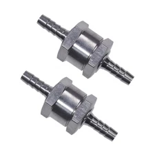 1/4" Fuel Check Valve One Way Inline Non Return Diesel Gasoline Black 6mm 2Pcs