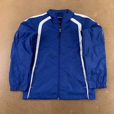 Sport-Tek Boys Jacket Blue Colorblock Raglan Long Sleeve Pockets Zip M New
