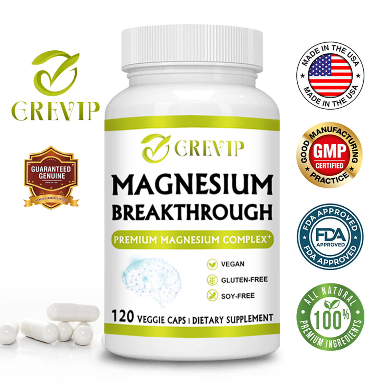 Magnesium Breakthrough 503mg - Ayuda para dormir, función cognitiva - Quelato de magnesio