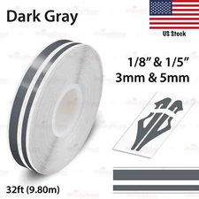 9/16" 15mm Vinyl Pinstriping PinStripe Car Styling Double Line Sticker DARK GRAY
