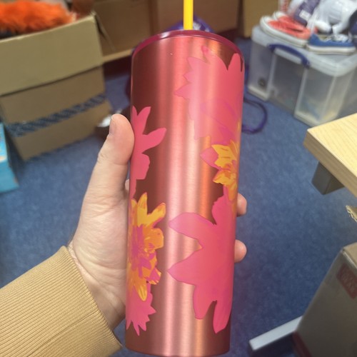 NEU Starbucks Matte Pink Floral Edelstahl Tumbler 24 oz Venti Sommer 2022 - Bild 3 von 7