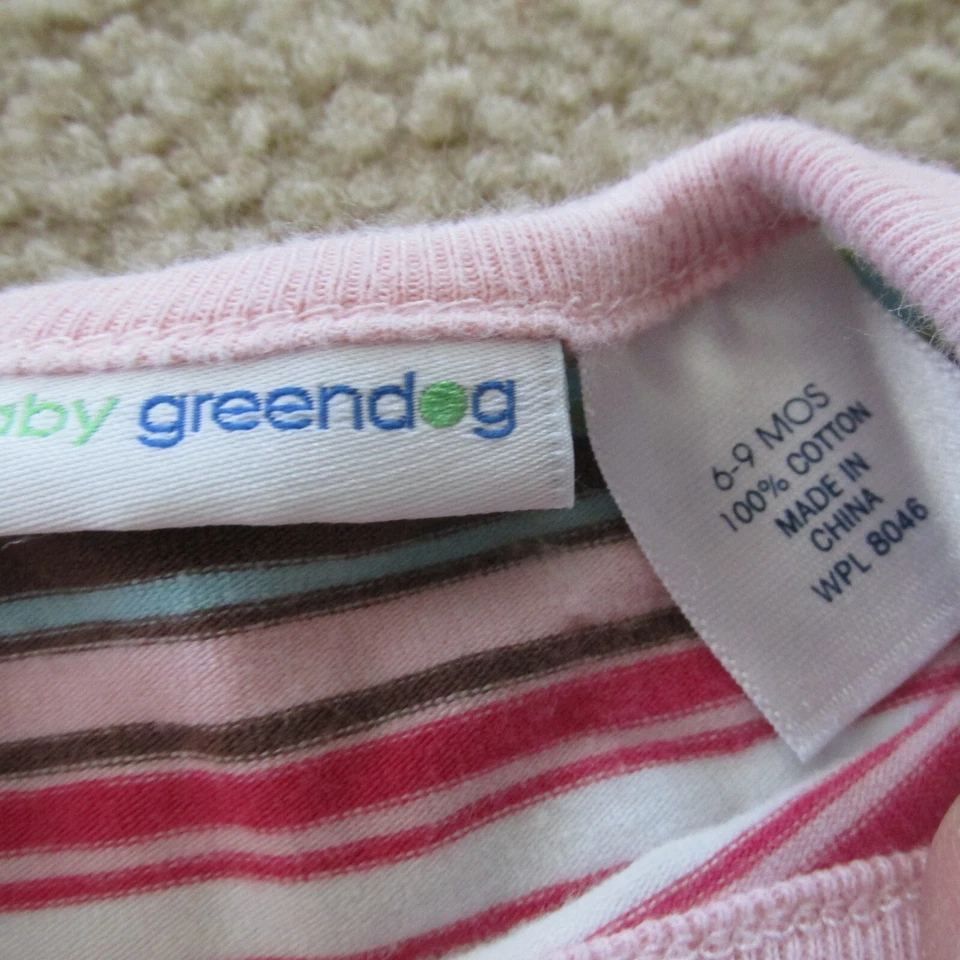 Baby Greendog 2 Piece Shirt Pants Outfit Girls Size 6-9M Multicolor Striped - Image 3 of 4