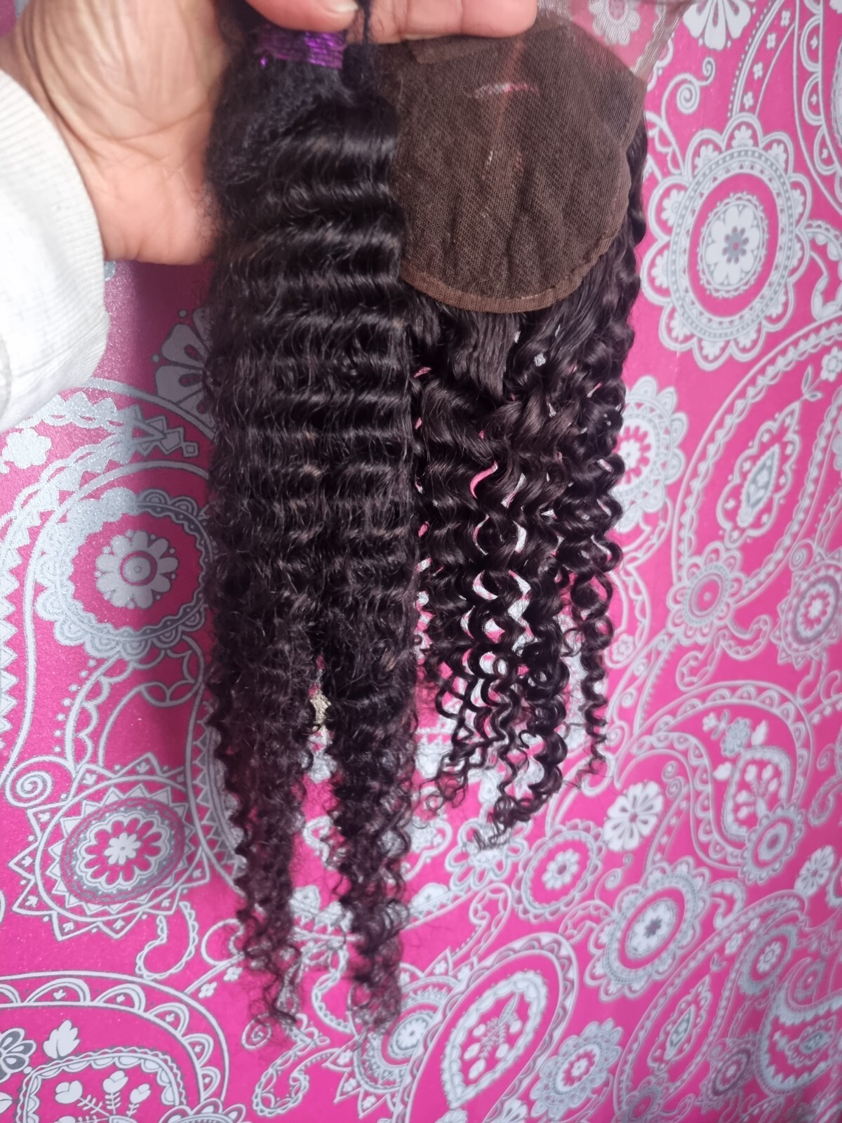 12A CAMBODIAN VIRGIN HUMAN HAIR DEEP CURL 24INCH + 4X4 CLOSURE COLOUR  2# 150g