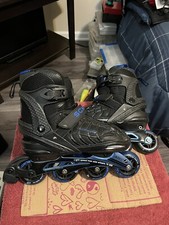 Schwinn ABEC 7 Black Blue In Line Skates Adjustable Size 6 to 7.5