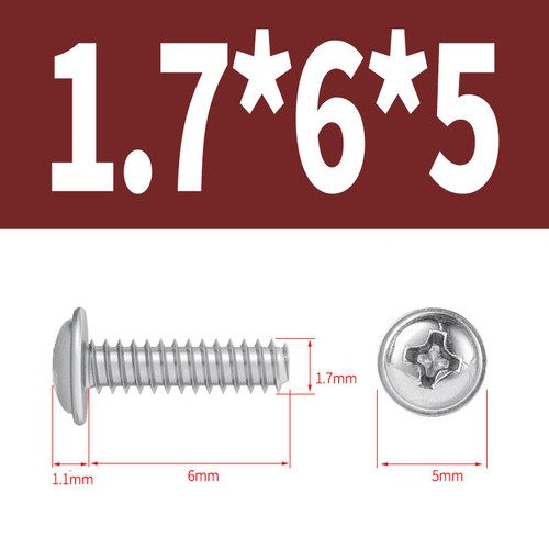 Phillips Flange Screw Motherboard Cross Bolts Stainless Steel Metric M1 M2 M3 M4 - Imagen 9 de 51