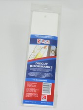 10 DIE CUT WHITE BOOKMARK BLANKS 240gsm TEXTURED CRAFT CARD TO DECORATE S57315