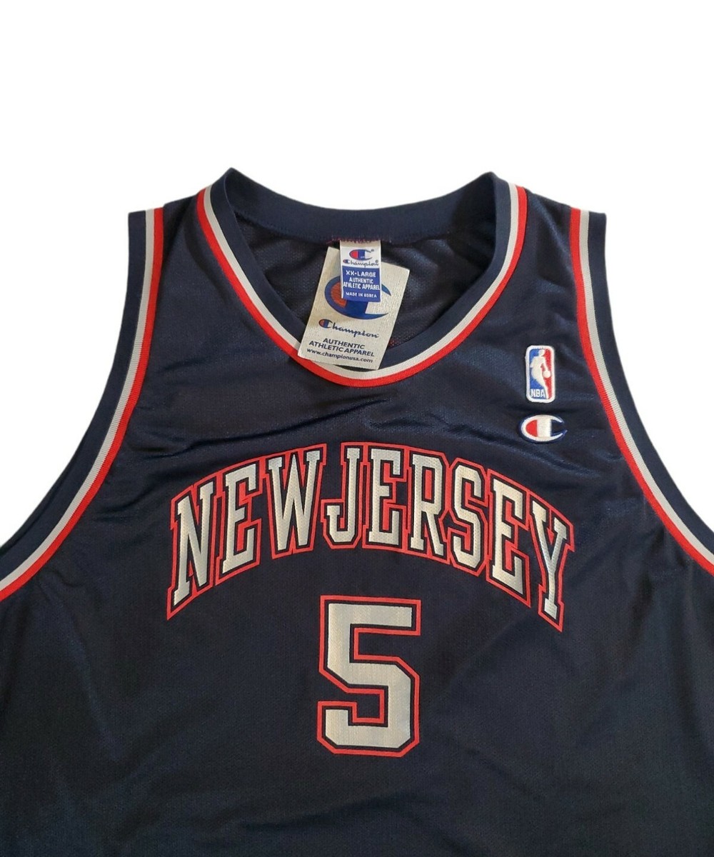 NEW JERSEY NETS AUTHENTIC CHAMPION BASKETBALL SHIRT JERSEY JASON KIDD # 5