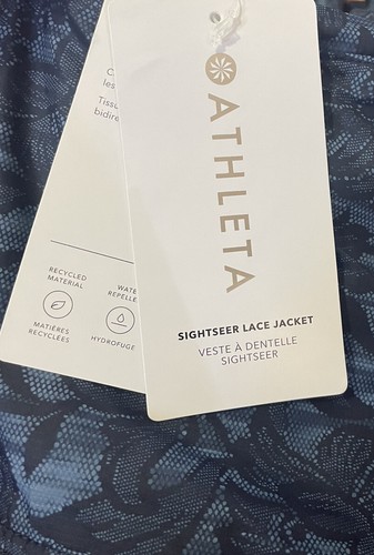 ATHLETA Sightseer Lace Jacket size M Athletic Blue Ethereal Bloom Cottage - Picture 8 of 13