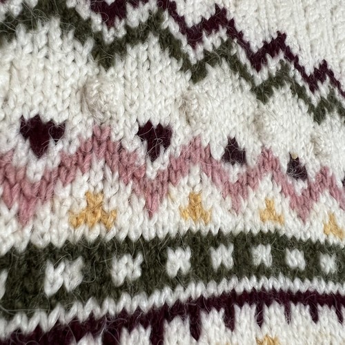 Gilet maglione girocollo Anthropologie taglia S floreale zig zag panna smerlata MORBIDO - Foto 3 di 7