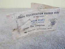 VINTAGE UNICO BARB WIRE FENCE SPOOL PAPER LABEL FARM ANIMALS ADVERTIZING SIGN