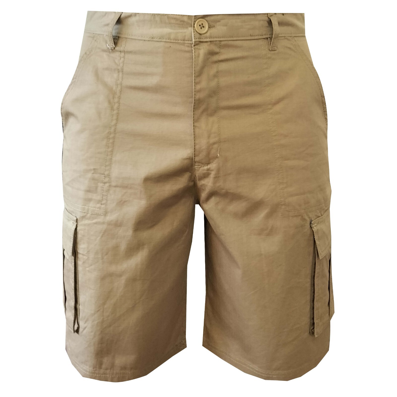 Mens Cotton Cargo Shorts 6 Pockets Casual Summer Half Pants Knee Length