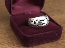 Filigree Open Work Dome Band Ring 925 Sterling Silver Size 7 3/4
