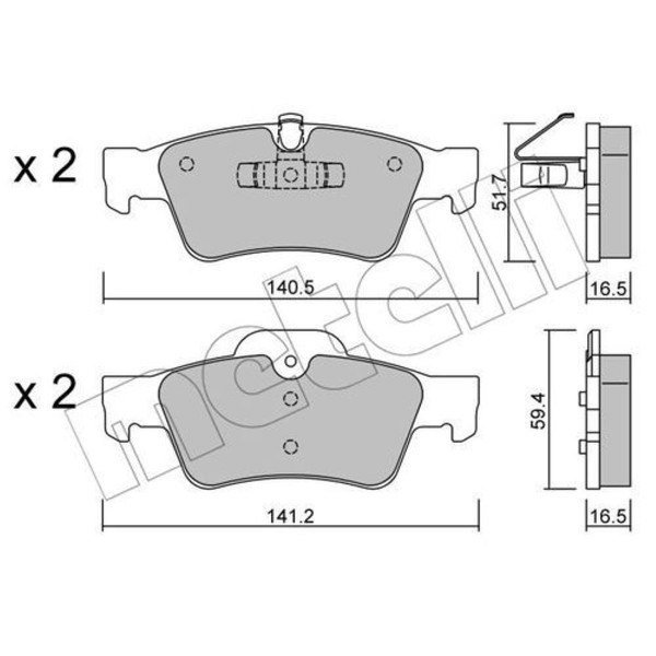 Metelli BremsbeläGe Bremsbelegsatz Hinten FüR Mercedes-Benz M-Klasse R-Klasse-image