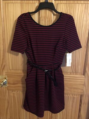 Speechless Womens Dress Black/Burgundy Stripe Small Retail $48 (s-blk-52-2)