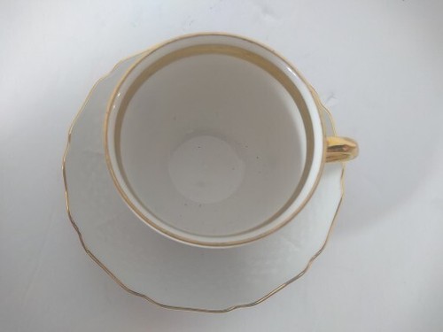 Kaiser W Germany Vintage Cup And Saucer Gold Trim Schongau Crest - Picture 6 of 6