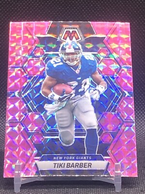 2023 Panini Mosaic Tiki Barber #180 Camo Pink Mosaic Prizm New York Giants 