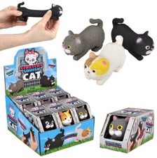 Squishy Stretchy Cat 3.5" to 6.5" Rubber Fidget Sensory Toy Filled with Sand.
