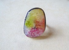 Sterling Silver Multicolored Quartz Ring 10.9 Grams Size 7.5