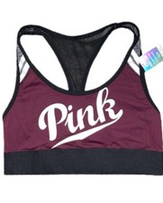 Victorias Secret PINK Ultimate Unlined Sports Bra Crop Top Burgundy Small