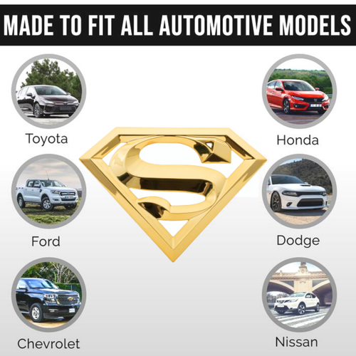 Superman Gold Car Emblem 3D Stickers - BULK LOT of 50 - 4.2" x 3" - Picture 6 of 12