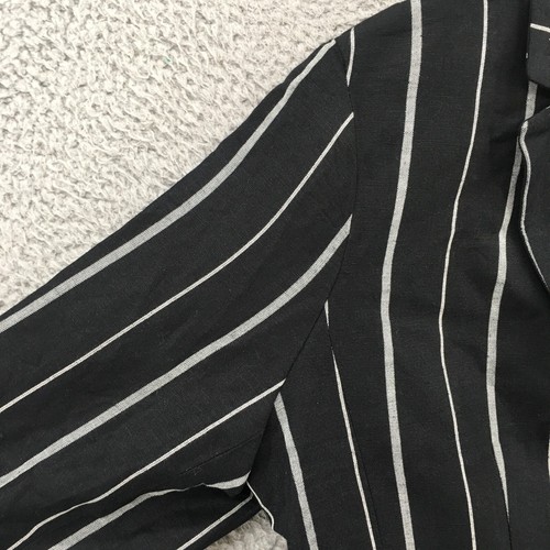 A New Day Coat Jacket Womens 16 Blazer Double Button Pocket Black Linen NEW - Picture 4 of 18