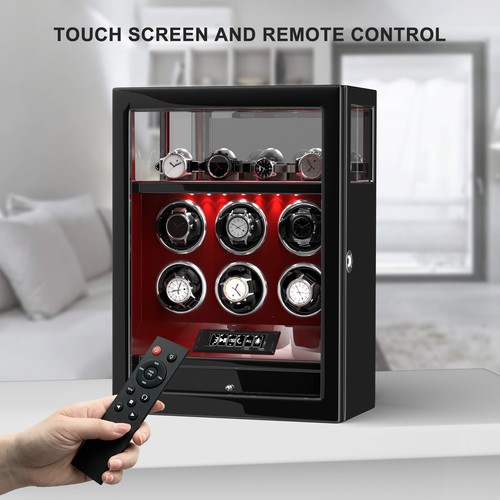 DUKWIN Fingerprint Automatic 6 Watch Winder With 4 Watch Storage Display Case - Picture 7 of 12
