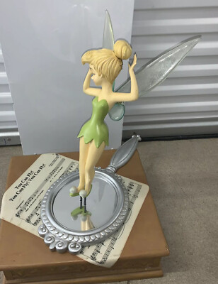 DISNEY 2007 TINKERBELL ON MIRROR LARGE MUSICAL BIG FIGURE missing