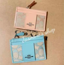 NWT COACH CT994 Mini Skinny Id Card Case In Signature Jacquard