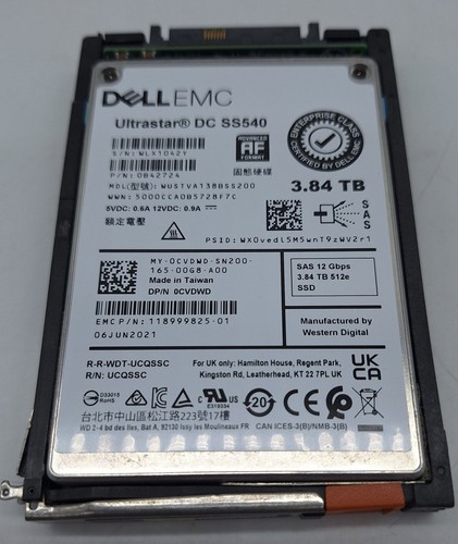 EMC UNITY 005053731 3.84TB SAS SSD D3F-2SFXL2-3840 0B42724 118999825-01 CVDWD