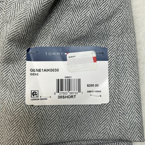 Tommy Hilfiger Sport Coat Mens 38S 38 Gray Herringbone Stretch $295 - Picture 5 of 11