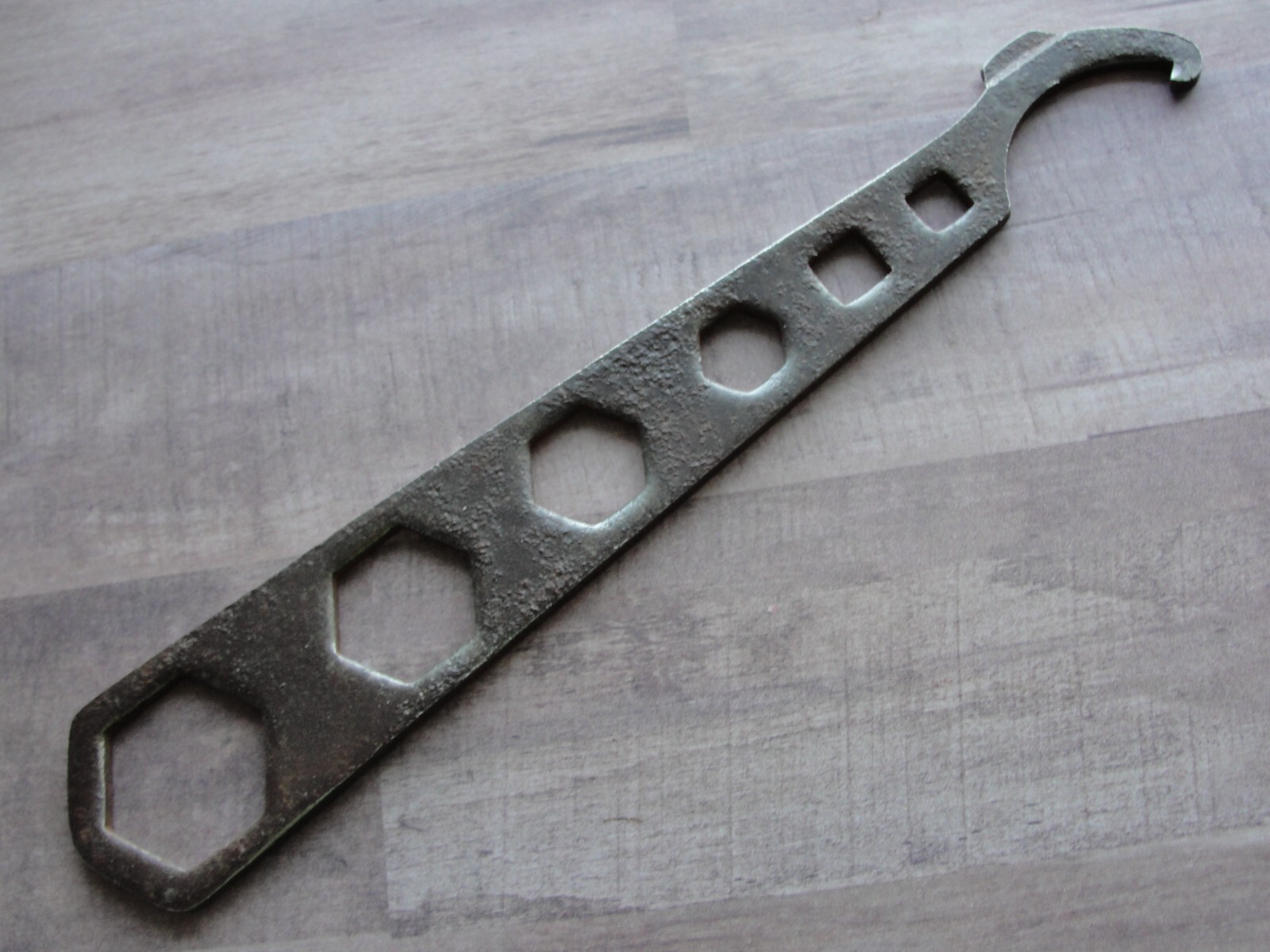 Vintage LCN Bicycle Hex Multi Wrench Combo Tool Spanner 9" Pot Belly