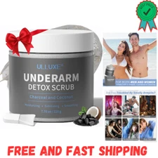 Underarm Detox Scrub with Charcoal for Odor Control, Armpit Deodorant... 