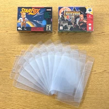 10 Box Protectors for SNES NINTENDO 64 N64 Video Game Boxes Clear Cases CIB