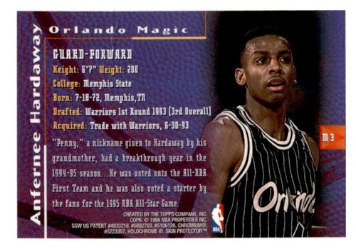 1996 Finest #M3 Anfernee Hardaway Mystery NM - Picture 2 of 2