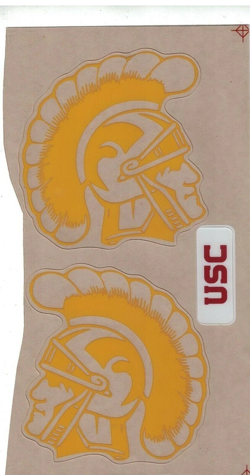 3M USC TROJANS FULL SIZE FOOTBALL HELMET DECALS WITH BUMPER