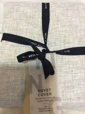 West Elm Belgian Flax Linen King Space Dyed Duvet Covet NWT Natural European