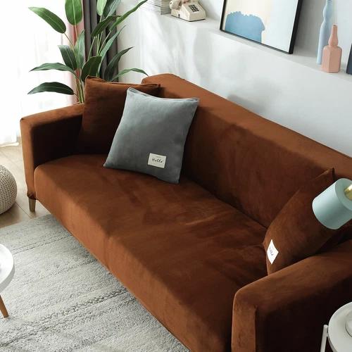 1/2/3/4 Sitzer Samt Sofa Bezug L-Form Stretch Sofa Schutz für Wohnzimmer - Bild 26 von 57