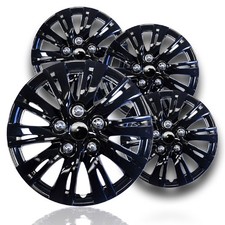 15" Gloss Black Hubcaps Snap On Wheel Covers fits Steel Rims for R15 tires